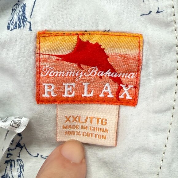 Tommy Cargo Shorts Men Men 2XL Beige Elastic Patio Drawstring Relax Twill 8" - Picture 6 of 15